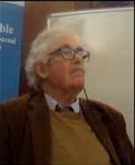 James Mayall (1937-2025). photo from Round Table 2024 seminar by Owen Tudor